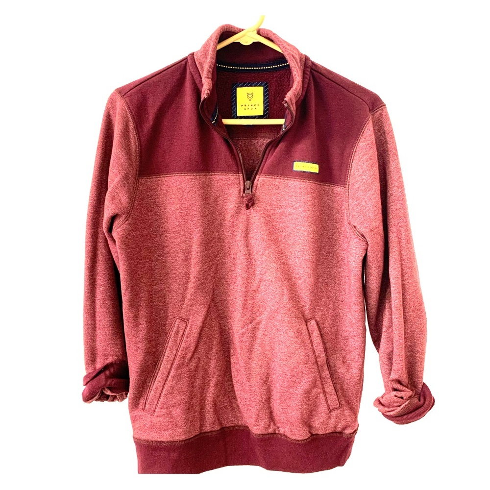 Prince & Fox Men's Burgundy Fleece Popover Size S